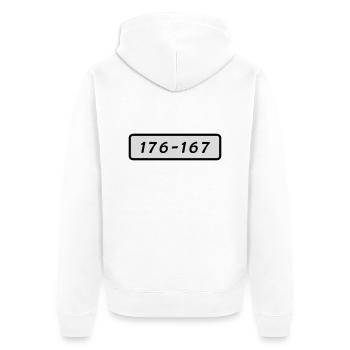 Panzerknacker - Unisex Premium Bio Zip Hoodie - Weiß - Hinten - Thijin (182cm)