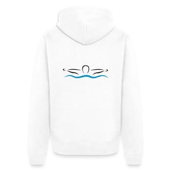 schwimmen - Unisex Premium Organic Zip Hoodie - white - Back - Thijin (182cm)