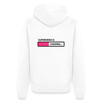 superhero is loading - Veste à capuche bio Premium Unisexe - blanc - Dos - Thijin (182cm)