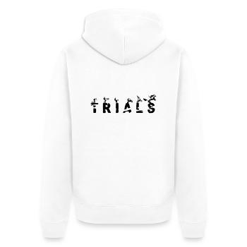 TRIAL - Unisex Premium Bio Zip Hoodie - Weiß - Hinten - Thijin (182cm)