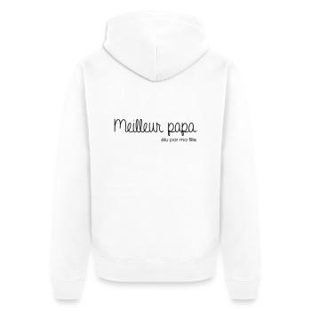 Meilleur papa élu par ma fille - Veste à capuche bio Premium Unisexe - blanc - Dos - Thijin (182cm)