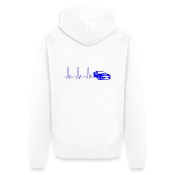 ECG HEART LINE AUTO blue - Unisex Premium Organic Zip Hoodie - white - Back - Thijin (182cm)