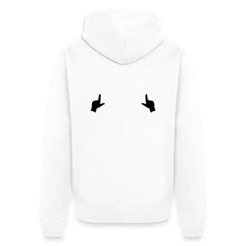 Frame hands - Unisex Premium Organic Zip Hoodie - white - Back - Thijin (182cm)