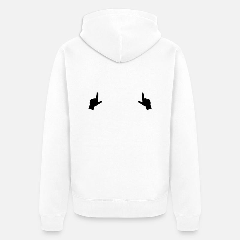 Rahmen Hände - Unisex Premium Bio Zip Hoodie - Weiß