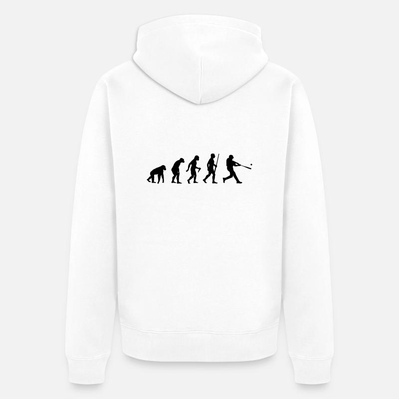 Baseball Evolution - Unisex Premium Bio Zip Hoodie - Weiß