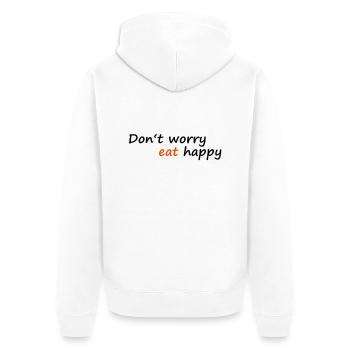 essen - Unisex Premium Bio Zip Hoodie - Weiß - Hinten - Thijin (182cm)