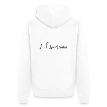 augsburg skyline - Unisex Premium Organic Zip Hoodie - white - Back - Thijin (182cm)