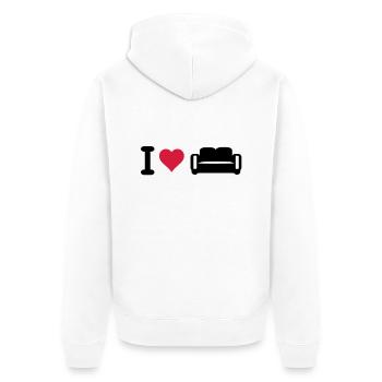 I love coffee - Unisex Premium Organic Zip Hoodie - white - Back - Thijin (182cm)