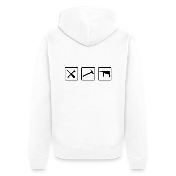 handwerker_1__f1 - Unisex Premium Bio Zip Hoodie - Weiß - Hinten - Thijin (182cm)
