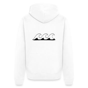 welle - Unisex Premium Bio Zip Hoodie - Weiß - Hinten - Thijin (182cm)