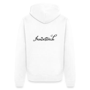 Jan Fantastisch - Unisex Premium Bio Zip Hoodie - Weiß - Hinten - Thijin (182cm)