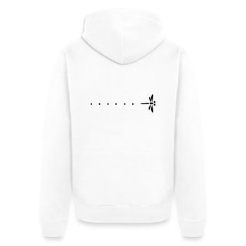 Passage de libllule et étonnement - Veste à capuche bio Premium Unisexe - blanc - Dos - Thijin (182cm)