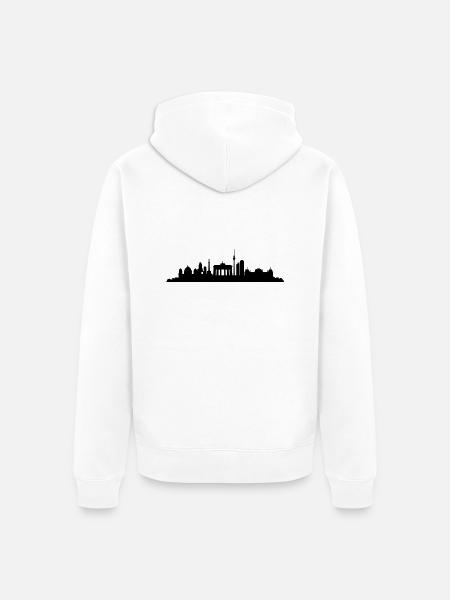Berlin Skyline Central - Unisex Premium Organic Zip Hoodie - white