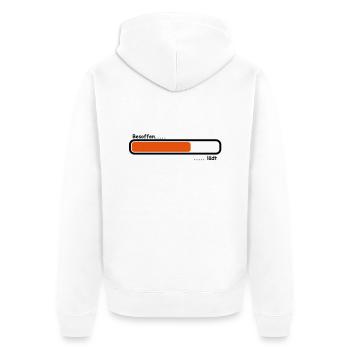 besoffen - Unisex Premium Bio Zip Hoodie - Weiß - Hinten - Thijin (182cm)