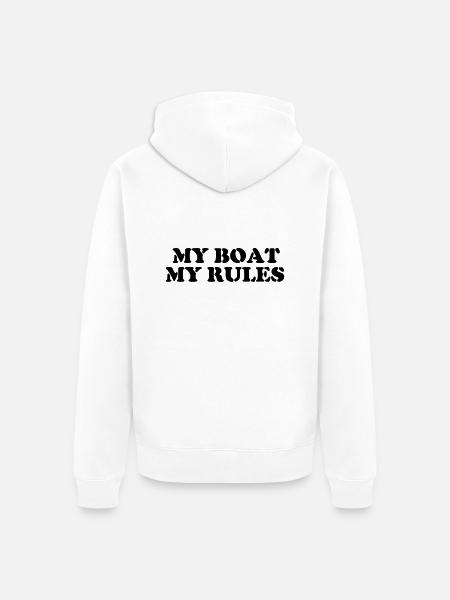 my boat my rules - Unisex Premium Organic Zip Hoodie - white