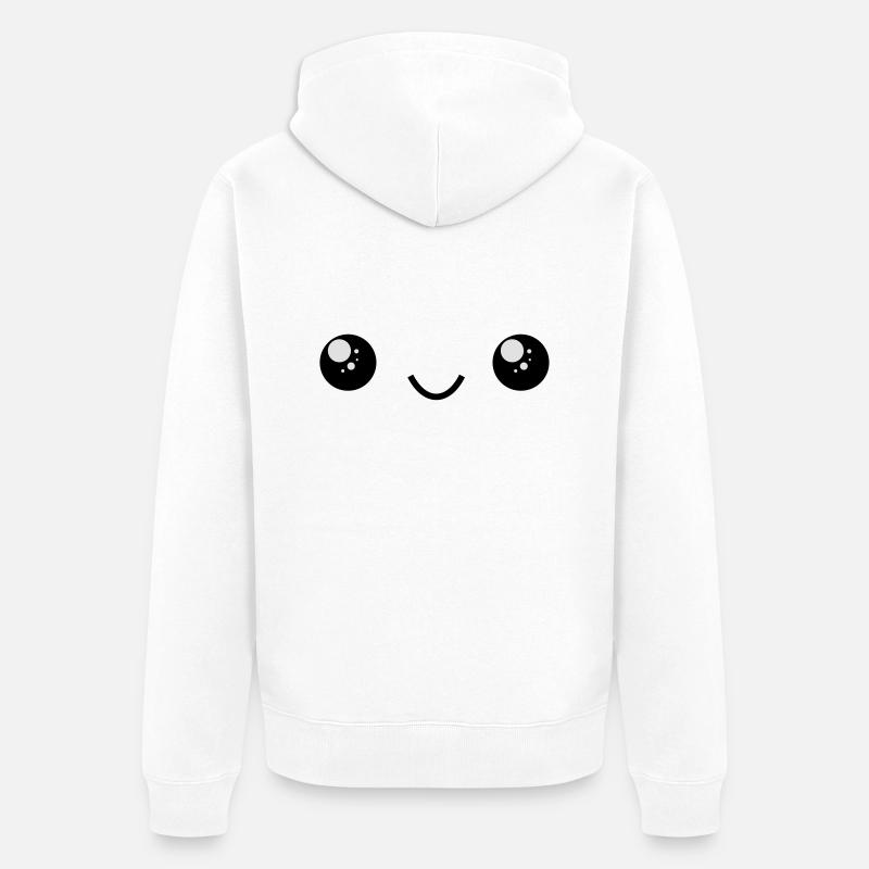 cute anime manga face - Veste à capuche bio Premium Unisexe - blanc