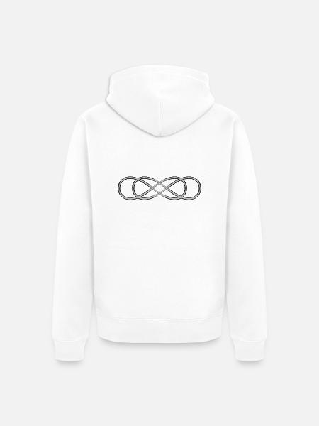 Double lemniscate - Argent - Veste à capuche bio Premium Unisexe - blanc