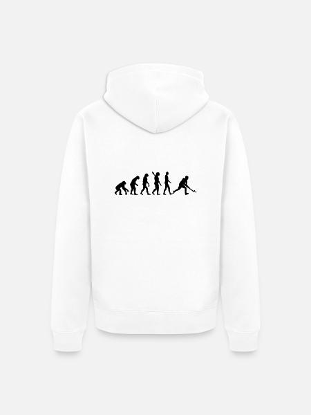 Evolution Field Hockey - Unisex Premium Organic Zip Hoodie - white