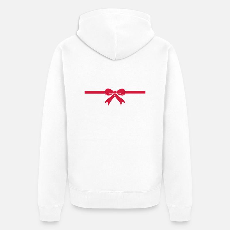 Geschenk Schleife - Unisex Premium Bio Zip Hoodie - Weiß