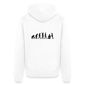 Evolution Wedding Proposal - Unisex Premium Organic Zip Hoodie - white - Back - Thijin (182cm)