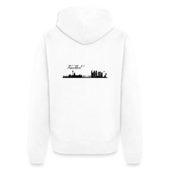 Frankfurter Skyline - Unisex Premium Bio Zip Hoodie - Weiß - Hinten - Thijin (182cm)