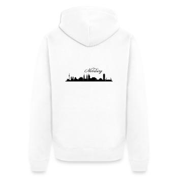 Nürnberger Skyline - Unisex Premium Bio Zip Hoodie - Weiß - Hinten - Thijin (182cm)