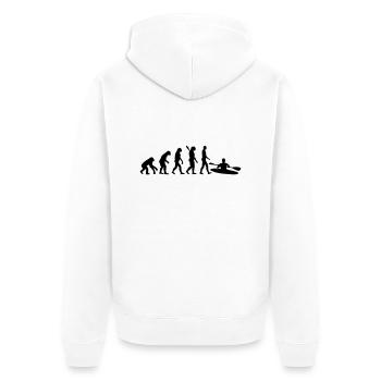Evolution Kayak - Unisex Premium Organic Zip Hoodie - white - Back - Thijin (182cm)