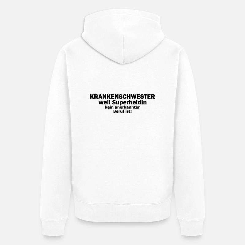 krankenschwester - Unisex Premium Bio Zip Hoodie - Weiß