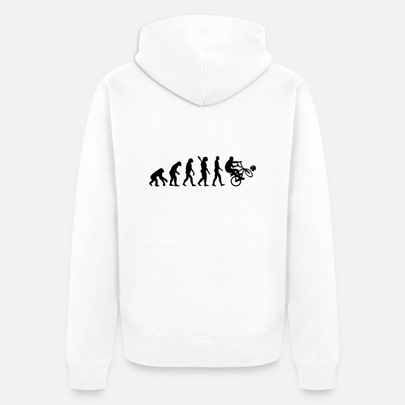 Evolution Cycle ball - Unisex Premium Organic Zip Hoodie - white