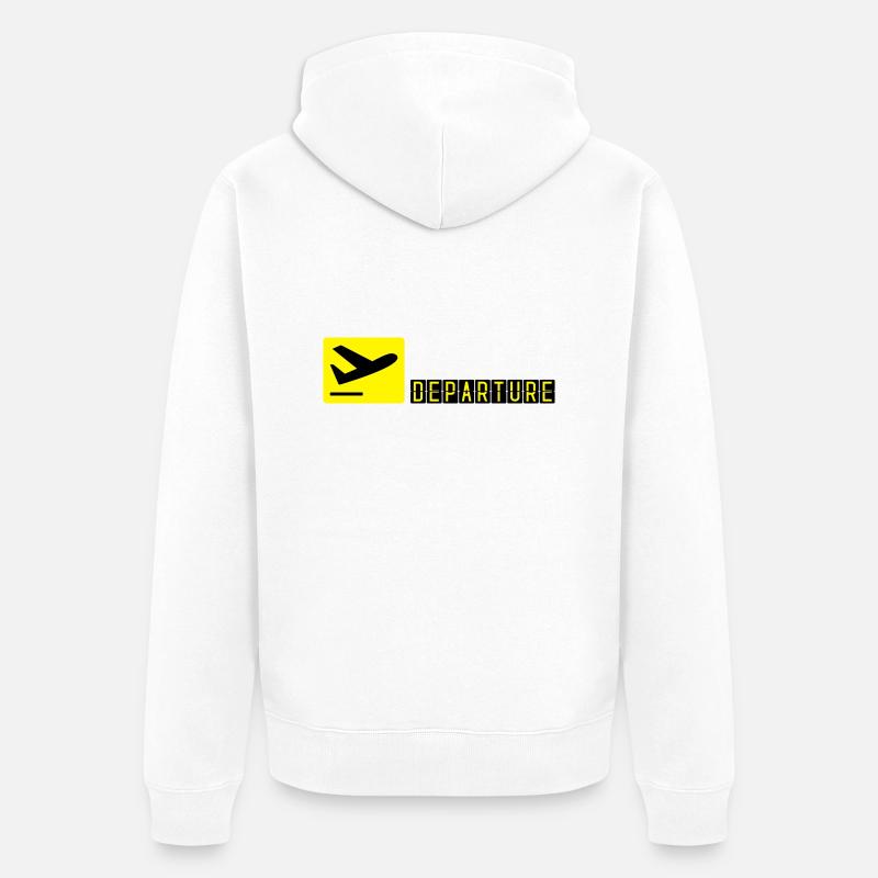Flugzeug beim Starten - Unisex Premium Bio Zip Hoodie - Weiß