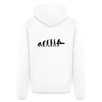 Physiotherapeut - Unisex Premium Bio Zip Hoodie - Weiß - Hinten - Thijin (182cm)