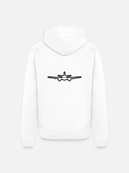 plane - Unisex Premium Organic Zip Hoodie - white