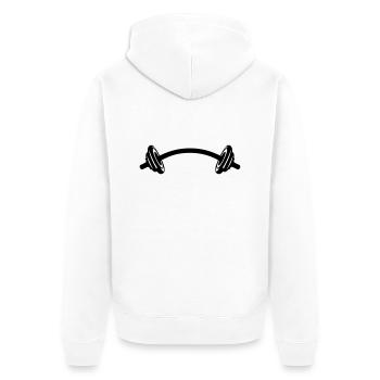 Dumbbell bodybuilding twisted 2 - Unisex Premium Organic Zip Hoodie - white - Back - Thijin (182cm)