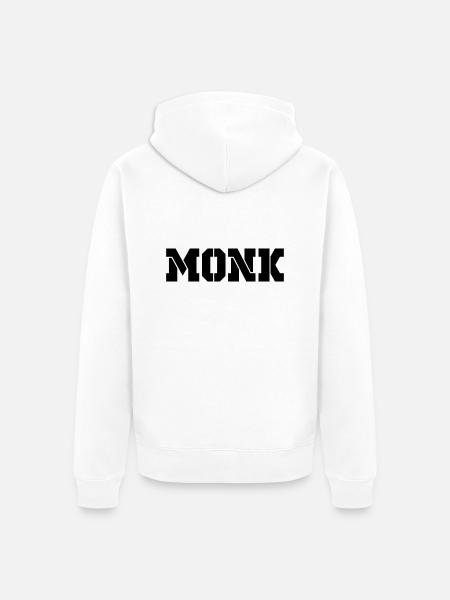 MONK black - Unisex Premium Organic Zip Hoodie - white