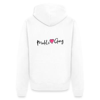 maedels gang heart - Unisex Premium Bio Zip Hoodie - Weiß - Hinten - Thijin (182cm)