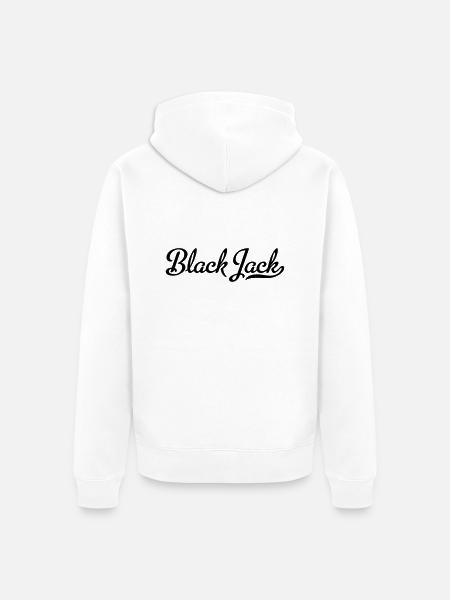Black jack - Unisex Premium Organic Zip Hoodie - white