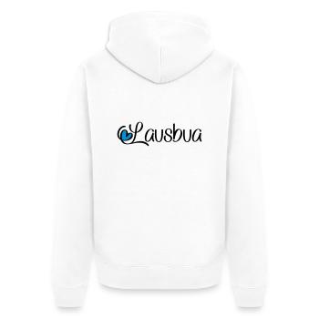 Lausbua - Unisex Premium Bio Zip Hoodie - Weiß - Hinten - Thijin (182cm)