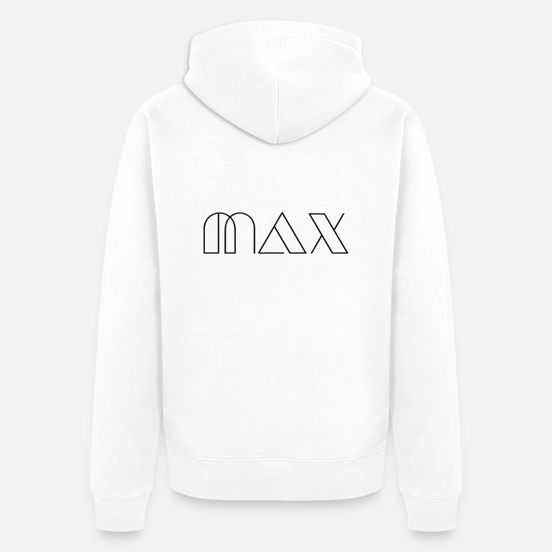 Nom Max Modern Black - Veste à capuche bio Premium Unisexe - blanc