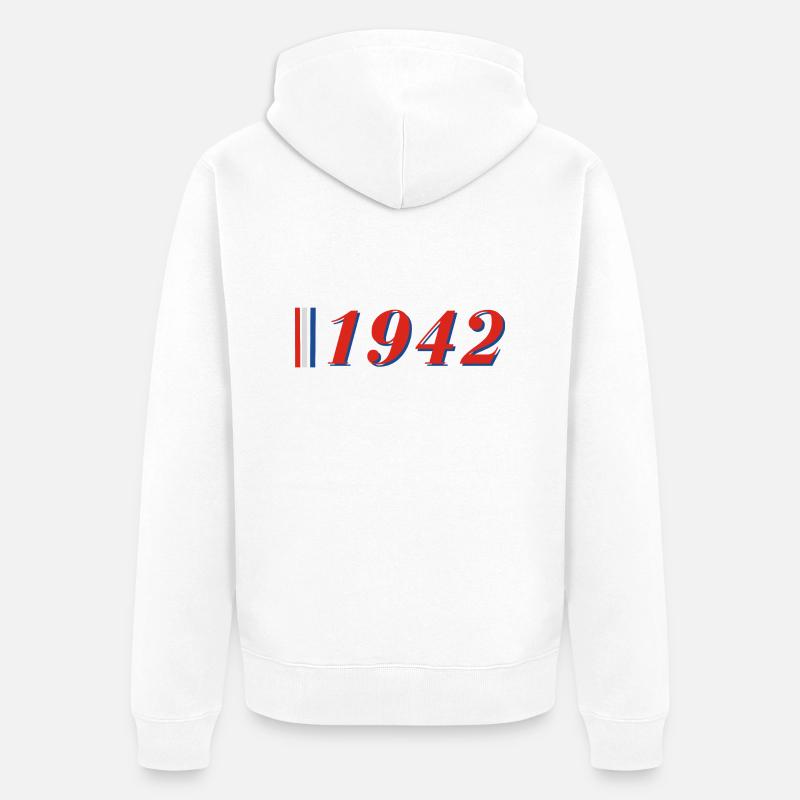 Année 1942 - Veste à capuche bio Premium Unisexe - blanc