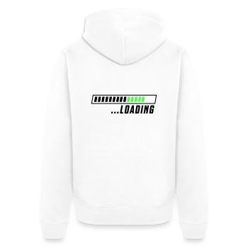loading ladebalken - Unisex Premium Bio Zip Hoodie - Weiß - Hinten - Thijin (182cm)