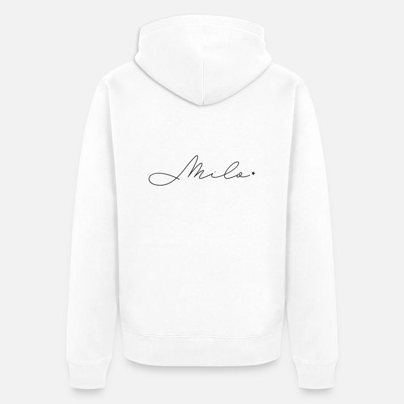 Name Milo - Unisex Premium Bio Zip Hoodie - Weiß