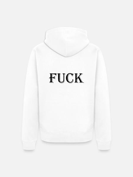 FUCK Designs - Unisex Premium Organic Zip Hoodie - white