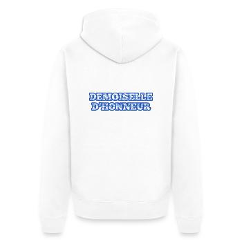 Blaue Chinoiserie Brautjungfer - Unisex Premium Bio Zip Hoodie - Weiß - Hinten - Thijin (182cm)
