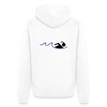 schwimmerin - Unisex Premium Bio Zip Hoodie - Weiß - Hinten - Thijin (182cm)