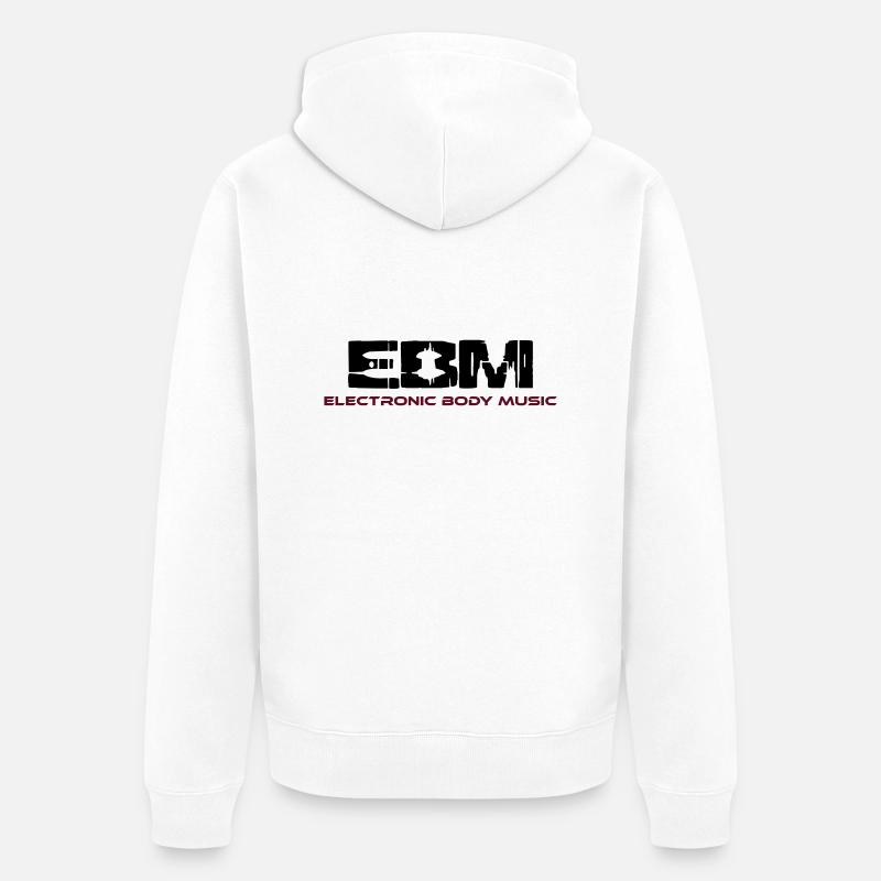 EBM - Electronic Body Music - Veste à capuche bio Premium Unisexe - blanc