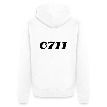 0711 - Unisex Premium Bio Zip Hoodie - Weiß - Hinten - Thijin (182cm)