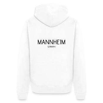 Mannheim - Unisex Premium Bio Zip Hoodie - Weiß - Hinten - Thijin (182cm)