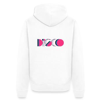 disco - Unisex Premium Bio Zip Hoodie - Weiß - Hinten - Thijin (182cm)