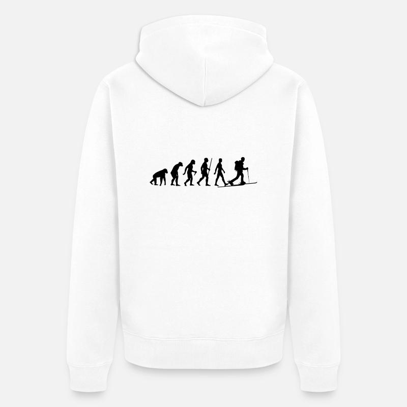 Evolution Skitour - Unisex Premium Bio Zip Hoodie - Weiß