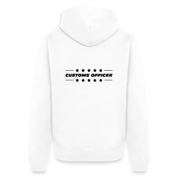 Douanier / Douane / Douanière / Police / Frontière - Veste à capuche bio Premium Unisexe - blanc - Dos - Thijin (182cm)